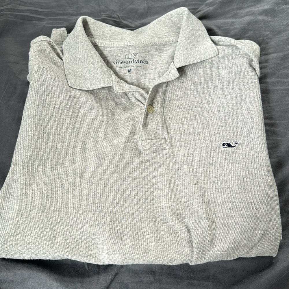Vineyard vines long sleeve polo gray